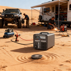 สถานีไฟฟ้าพกพาลิเธียมแท้ใหม่เอี่ยม คลื่นไซน์บริสุทธิ์ 1500W 220V AC Output 200W พร้อมจั๊มพ์สตาร์ทรถยนต์พลังงานแสงอาทิตย์ - Product Image 1