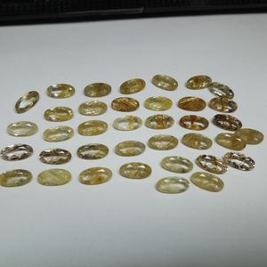 M.Y.GEMS - Gema de Cuarzo Rutilado Dorado Natural de Alta Calidad, Corte Ovalado de 8x16 mm, Certificada por Terceros, Suelta para Joyería - Product Image 3