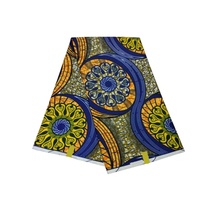 Nuevo Material de Vestido Nigeriano para Hacer uno Mismo, Tela Africana de Algodón y Poliéster con Estampado Java Encerado, 6 Yardas