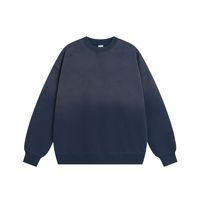 Fabricants de vêtements, sweat-shirt pour homme à col rond dégradé lavé 370g, automne et hiver, rétro, ample, manches longues