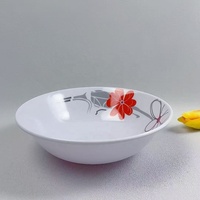Bol à soupe à salade en mélamine nordique moderne de 8 pouces fleur jetable pour la fête de camping bols à céréales polis de Noël promotionnels