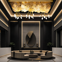 Lustre rectangulaire moderne de luxe côtier avec cadre en acier inoxydable et pétales en cristal pour hôtel, salon et salle à manger