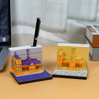 Bloc-notes 3D Notre-Dame de Paris, bloc-notes personnalisé en forme de blocs de construction, décoration de bureau, papeterie scolaire et de bureau Kawaii, articles cadeaux de luxe