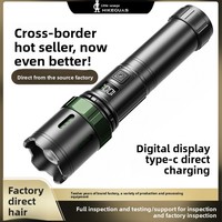 Lampe torche rechargeable ultra-lumineuse de style nouveau, compacte, multifonctionnelle, pour situations d'urgence, longue autonomie 200-500m