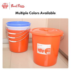 ถังพลาสติกสีแดง Pearl River ขนาด 8 ลิตร ทรงกลม มีหูหิ้ว - Product Image 2