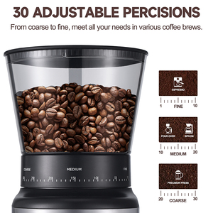 Molinillo de Café Eléctrico Comercial Profesional de 160W - 30 Ajustes de Molienda Precisos, Gran Capacidad de 300g, Acero Inoxidable, para el Hogar - Product Image 6