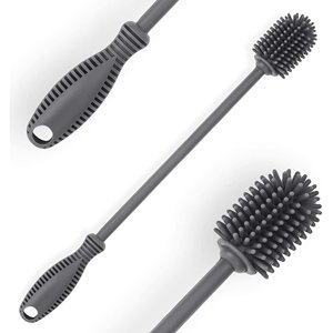 Cepillo de silicona para botellas, limpiador de pajita, brocha larga para botellas de agua, para vasos, Hydro Flasks, copas de vino, platos - Product Image 1