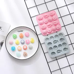 LOVE RESIN 14 different half-cut fruit silicone molds manual fondant baking chocolate mold decoration tools