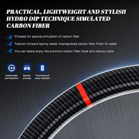 Volante Deportivo en Forma de D de Fibra de Carbono Real con Indicador de Cambio LED y Cuero Nappa para Chevrolet Camaro 2016-2020