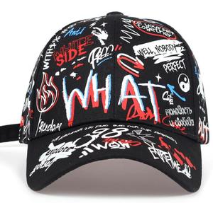 2024031903 qué pero perfecto bien nadie graffiti gorra de béisbol algodón - Product Image 3