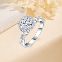 Ingrosso 925 scintillante argento Sterling luce di lusso gioielli di fidanzamento diamante pieno Moissanite fedi nuziali da donna