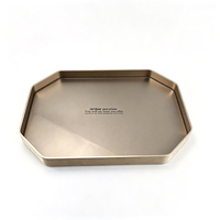 Plateau de service octogonal personnalisé en aluminium, finition dorée anodisée, plateau en métal pour la décoration de table, le rangement des aliments et du café