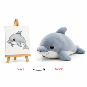 Fabricant de jouets en peluche personnalisés, poupée en peluche personnalisée, dauphin, dessin animé, animal marin, cetacé, jouet en peluche artisanal personnalisé - Product Image 1