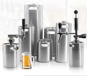 Custom Logo 2l 3.6l 4l 5l 10l Stainless Steel 304 19l Beer Kegs Taps With Manual Pump