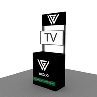 Support d'affichage publicitaire de haute qualité pour table de stand d'exposition, comptoir de foire commerciale, avec cadre en aluminium verrouillable, pour écran TV couleur 32 pouces