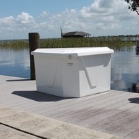 Boîte de rangement marine en fibre de verre avec gelcoat blanc personnalisé, anti-UV, résistante à l'eau salée, en FRP, pour port, yacht, quai