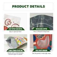 Sachet refermable personnalisé en plastique transparent écologique avec fermeture éclair pour snacks gélifiés et protection