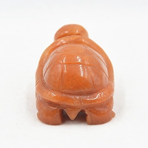 2 pouces Multiples Pierres Précieuses Sculptées Sculpture Animalière Rouge Aventurine Pierre Sculpture Statue De Tortue - Product Image 3