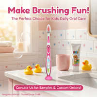 Brosse à dents personnalisée pour enfants avec ventouse, sans BPA, poignée antidérapante, support de marque privée, produits d'hygiène bucco-dentaire pour usage quotidien