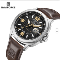 Montre à quartz haut de gamme pour homme NAVIFORCE 8078, montre sport étanche, bracelet lumineux de luxe, bracelet en cuir classique, calendrier, Reloj