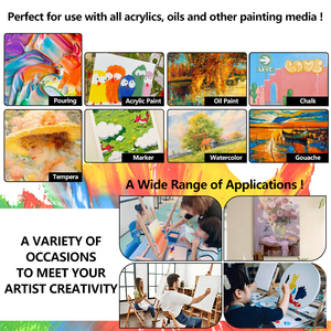 Tela in Cotone 100% con Telaio Stirato, Tela Bianca per Artisti, Pre-Primerizzata per Pittura a Olio e Acrilica, Materiali Artistici - Product Image 5