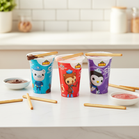 Fabricant de Snacks pour enfants, emballage personnalisé mignon bâton Biscuits trempage Sauce au chocolat Mini tasse de Snacks fraise confiture doigt Biscuits