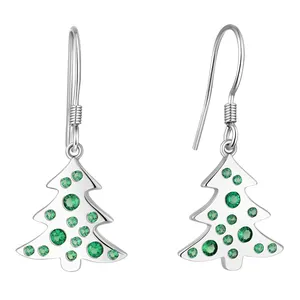 If me — boucles d'oreilles à breloques OEM, bijoux pour femmes, en Rhodium plaqué argent Sterling 925, pour arbre de noël, vente en gros