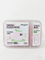 AIRKISS 180 pièces, cure-dents en nylon plastique à saveur pêche pour usage familial, pour le nettoyage des dents