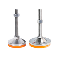 Pieds de nivellement réglables robustes, pieds de support réglables M12 avec tapis antidérapant en caoutchouc et base de diamètre 60 mm en métal