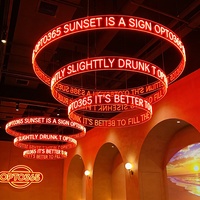 Lustre Néon Rond à Installation Facile Sans MOQ, Enseigne Néon Murale en Acrylique pour Décoration de Bar et Club
