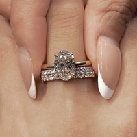 Bagues en diamant de taille ovale cultivé en laboratoire CVD HPHT certifié IGI, or massif 14k 18k, bijoux personnalisés pour femmes et hommes, fiançailles