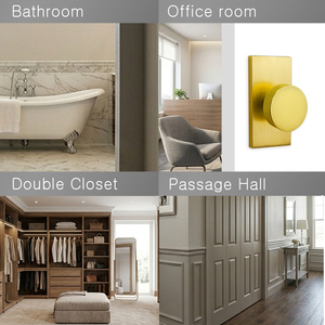 Schlüsselloses Innen-Türschloss aus Zinklegierung, Modernes Rundes Knopf-Türschloss ohne Verriegelung - Product Image 5