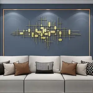 철 벽 교수형 빛 럭셔리 소파 침실 배경 벽 장식 창조적 인 금속 입체 벽 교수형