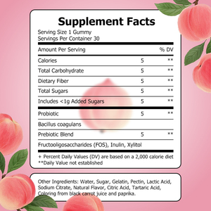 Gommes prébiotiques et probiotiques de haute qualité : soutien complet des glucides, renforce la santé immunitaire et digestive, améliore l'absorption des nutriments - Product Image 2