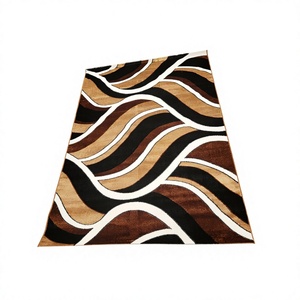 Adiva Modern Plush <b>Square</b> Carpet Turkey Machine-Made Polyester Polypropylene Backing Stain Resistant High Pile Puzzle Pattern - Product Image 1