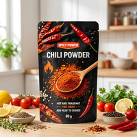 Sacs d'exportation en PE de qualité alimentaire, anti-UV, à durée de conservation prolongée, pour poudre de curry, avec logo personnalisé en relief, pour conditionnement de condiments en petites séries