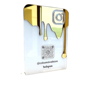 Soporte Vertical para Letreros con Código QR de Acrílico Artful Cosmos, con Base de Madera, para Publicidad en Restaurantes y Comercios, Estilo Elegante - Product Image 6