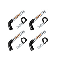 Goupille de remorque chromée d'origine pour remorques de voiture, goupille de remorque de 5/8 pouces de diamètre + goupilles à clip en R, ensemble de 4 pièces pour l'automobile