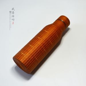 Handmade Bamboo Woven Water Bottle Reusable Thermos Flask For Hot Water Storage - Product Image 4