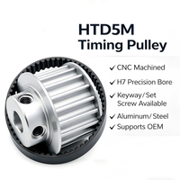 Pulley Timing HTD 5M |   Aluminium / Baja yang Dimesin CNC |   Bore H7 & Keyway Kustom |   Gambar OEM Didukung