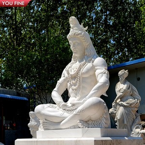 YOUFINE <span class=keywords><strong>Statue</strong></span> du Dieu <span class=keywords><strong>Shiva</strong></span> en marbre blanc, sculpture religieuse hindoue pour la méditation, pour temple - Product Image 2