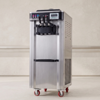 Machine à glace molle professionnelle économique à 3 becs, contrôle numérique, pour snack-bars, pâtisseries et commerces de détail