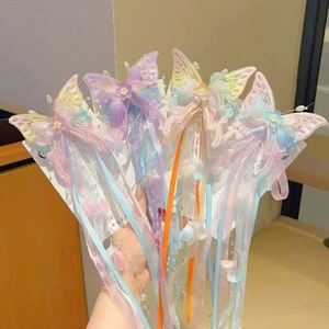Pinza de Pelo con Mariposa de Estilo Dulce para Mujer, Material Plástico y Empaque de Cartón, Accesorio para el Cabello con Cinta de Estilo Chino - Product Image 2