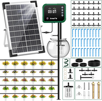 Kit d'irrigation goutte à goutte solaire avec trente goutteurs, système d'arrosage intelligent sans robinet pour balcon, serre et plantes de jardin