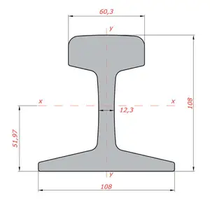 欧洲制造高品质批发Valente Spa Din536起重机钢轨高铁轨道30,13kg/m