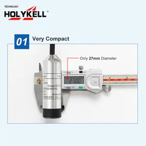 Stainless Steel Hydrostatic Liquid Level Measure Pressure Sensor Gauge Tank And Temperature Transmitter For Dairy