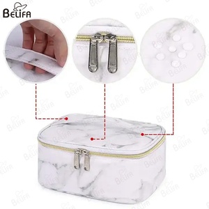 Sac cosmétique imprimé marbre de haute qualité sac de maquillage de beauté de voyage sac cosmétique étanche pour les femmes - Product Image 3