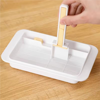 Boîte à beurre en plastique avec couvercle transparent pour réfrigérateur, support de rangement pour beurre avec poignée de contrôle des portions, beurrier avec couvercle