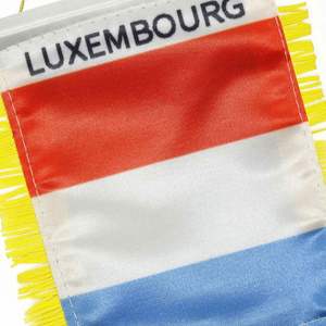 ธงซาตินลักเซมเบิร์กแบบกำหนดเอง ธงขนาดเล็กสำหรับรถยนต์ พร้อมพู่สีเหลือง - Product Image 4