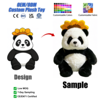 Peluche Panda Personnalisable Mignonne et Créative, Jouet en Peluche Doux Kawaii, Décoration de Chambre Personnalisable, Vente en Gros OEM, Coton PP et Maille